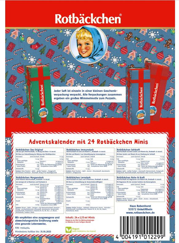 RABENHORST Rotbäckchen Adventskalender 2022